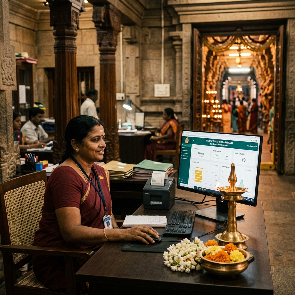 How a Temple Office Can Issue a Pooja Ticket in 15 Seconds