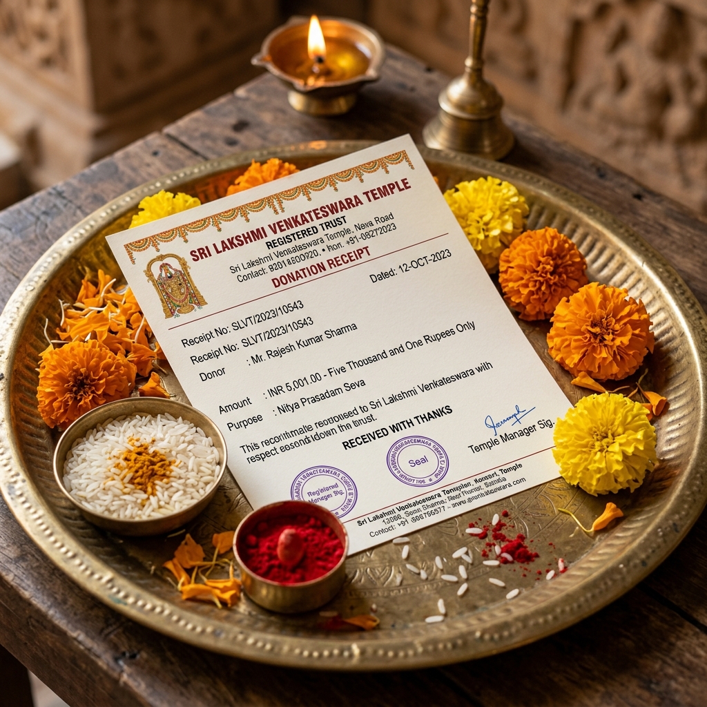 Temple Receipt & Invoice Format Guide
